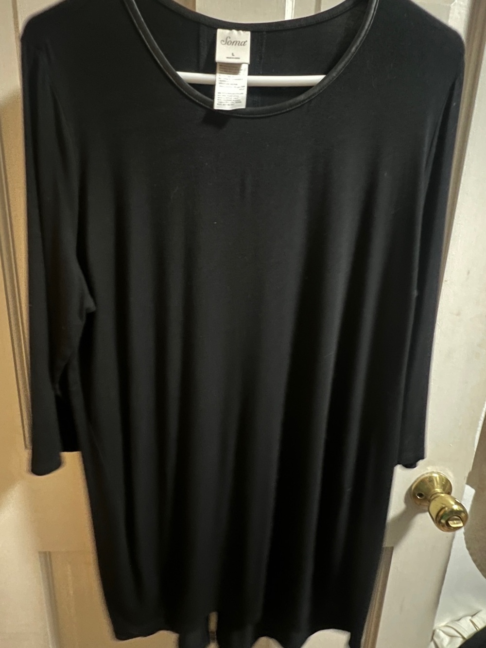 Soma Black Long-Sleeve Scoop Neck Tunic Dress